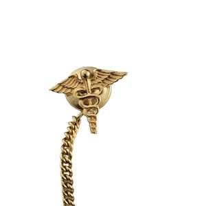 14K Yellow Gold Avedon Tie Tack  Physician's Symbol Pin